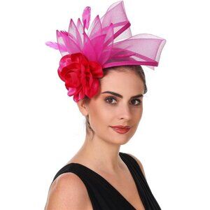 Fascinators Hat Flower St08-fuschia